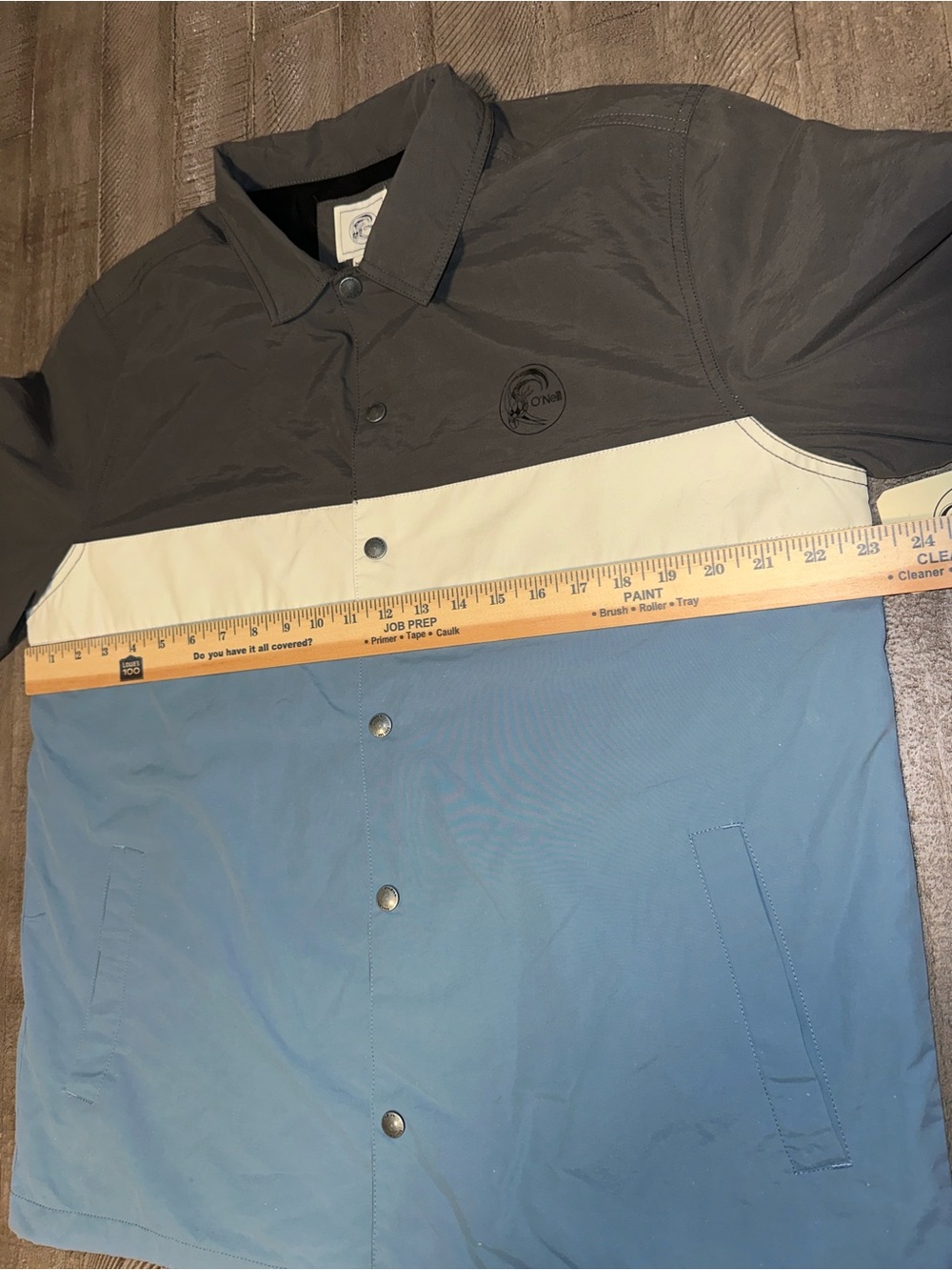 NWT Men’s O’Neill Daybreak Jacket Colorblock Blue Gray Snap Front Large - Picture 5 of 8